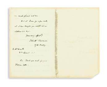 NEWMAN, JOHN HENRY; CARDINAL. Two Autograph Letters Signed, JohnHNewman,